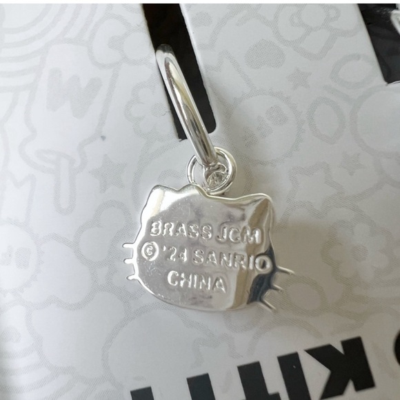 Hello Kitty Silver Charm Hoop Earrings - Picture 4 of 7